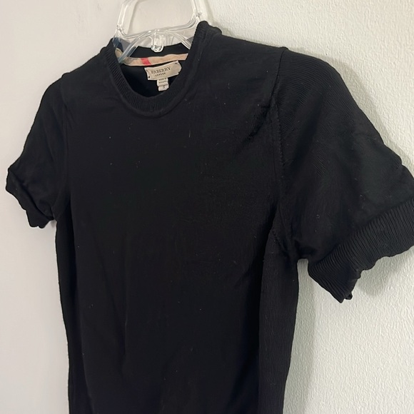 Burberry London black 100% fine merino wool short sleeve top - Picture 4 of 7